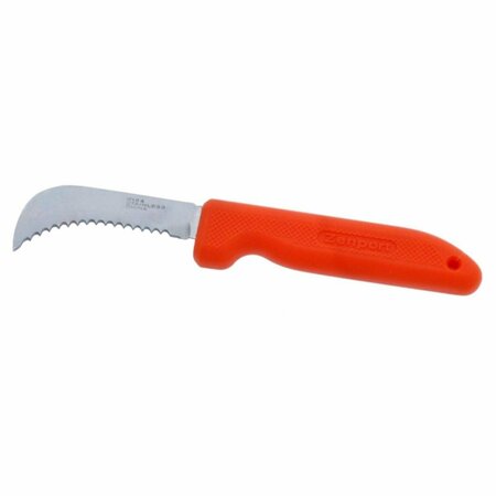 GARDENCARE Harvest Utility Knife 3 in. Stainless Deep Serration Orange Handle GA146670